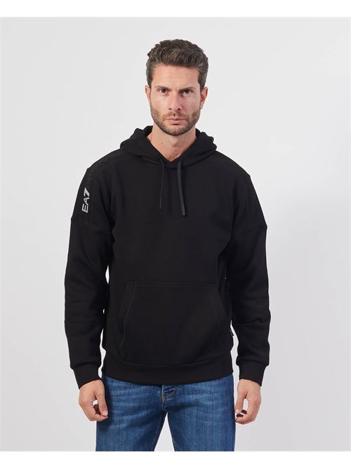 Sweat-shirt homme EA7 avec capuche et logo sur la manche EMPORIO ARMANI EA7 | 6DPM18-PJVTZ1200